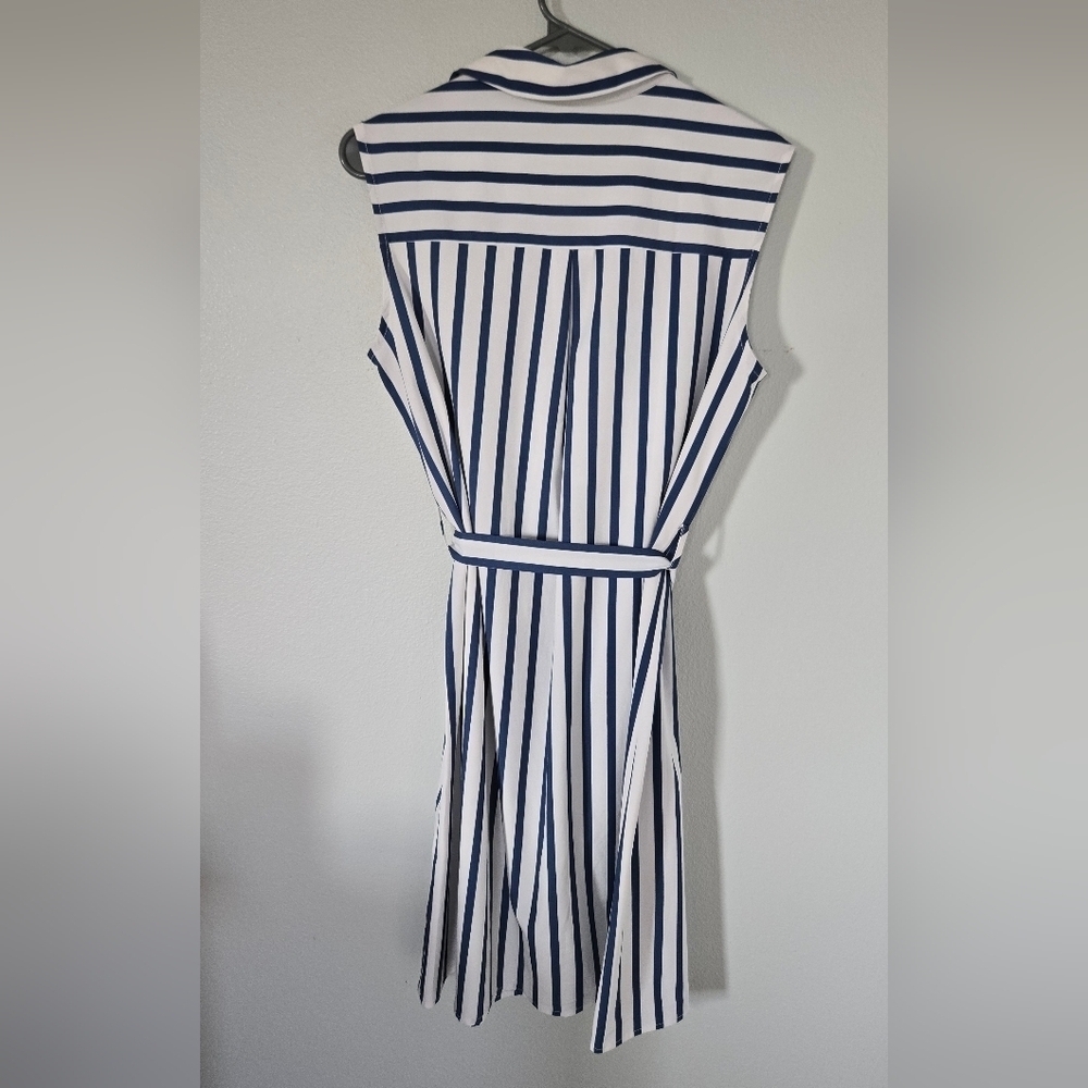 Blue Stripe dress no brand Size Large - Picture 2 of 4